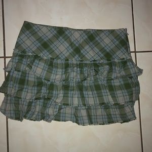 American Eagle blue and green plaid skirt